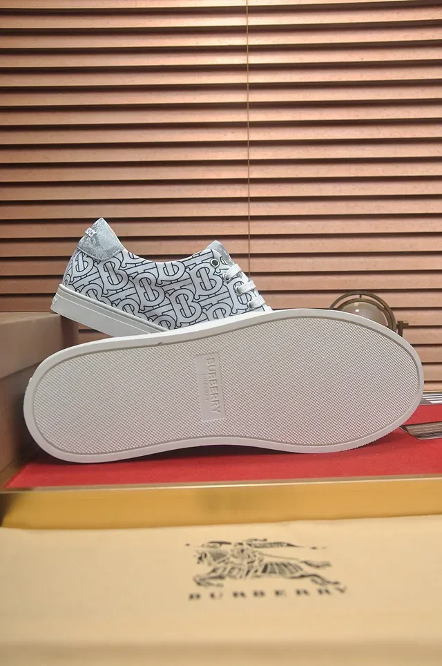 Burberry Cinza Branco Monograma Impreso Superior Cupsole Lifestyle Sneakers 7