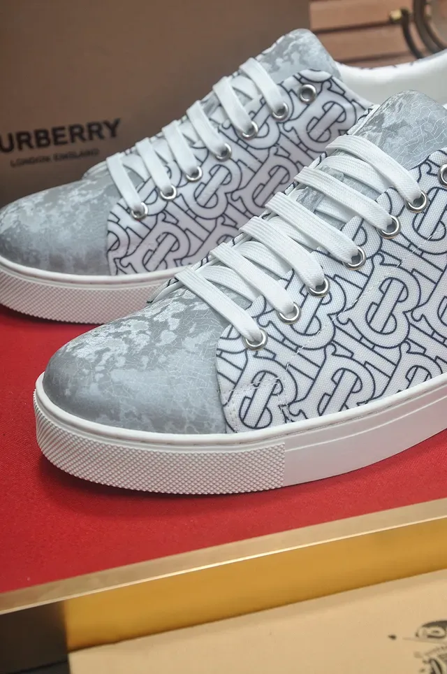 Burberry Cinza Branco Monograma Impreso Superior Cupsole Lifestyle Sneakers 8