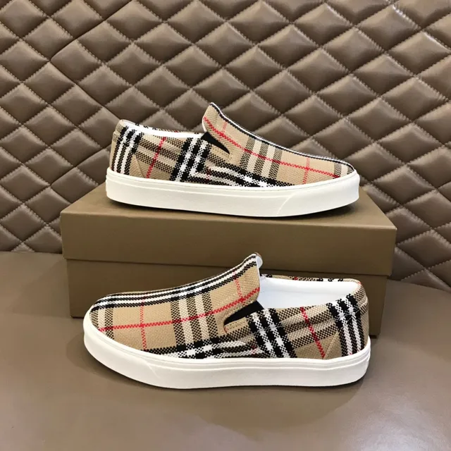 Burberry House Check Slip-On Loafer Beige Multicolor Pattern Construction Loafer 7