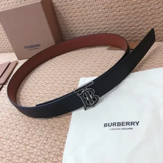 Burberry Knight काला और भूरी चमड़े की पट्टी