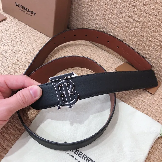 Burberry Knight Black and Brown Leather Belt 2