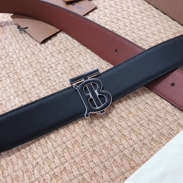 Burberry Knight Black and Brown Leather Belt 5