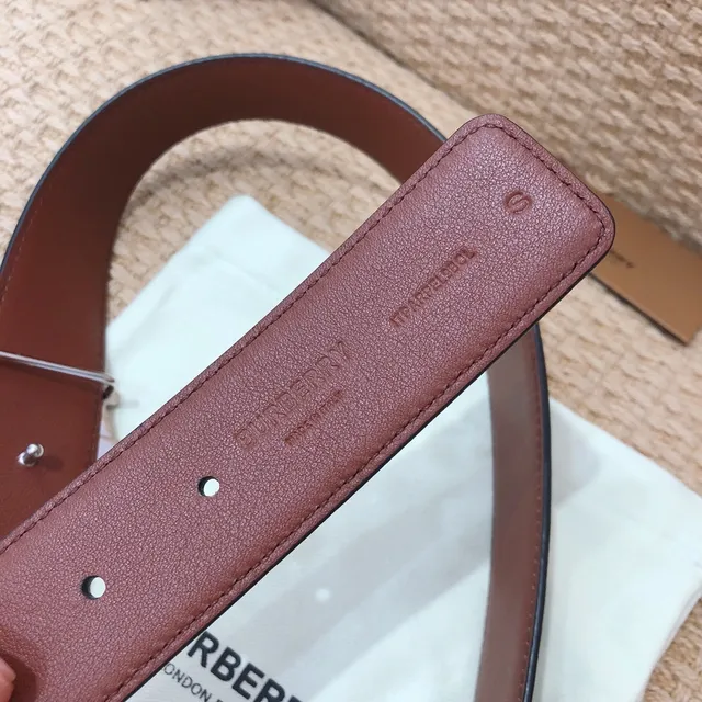 Burberry Knight Black and Brown Leather Belt 6