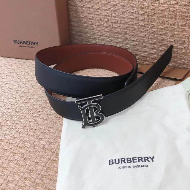 Burberry Knight Black and Brown Leather Belt 8