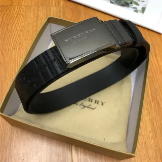 Burberry Knight Black Embossed Leather Belt
