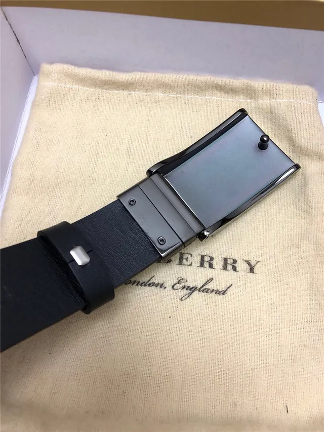 Burberry Knight Black Embossed Leather Belt 2