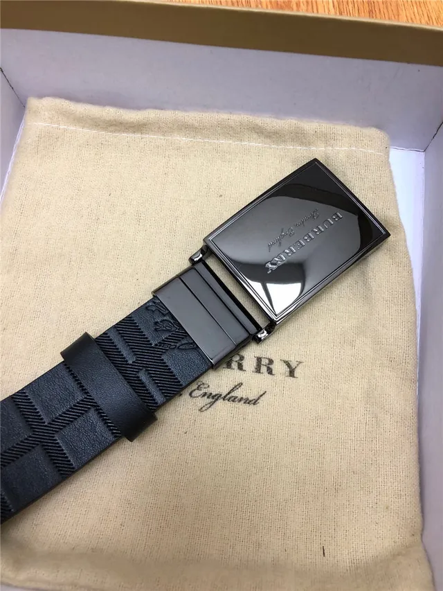 Burberry Knight Black Embossed Leather Belt 3