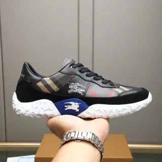 Burberry Knight Check and Black Suede Chunky Sneakers