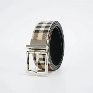 Burberry Knight Check Canvas and Leather Belt