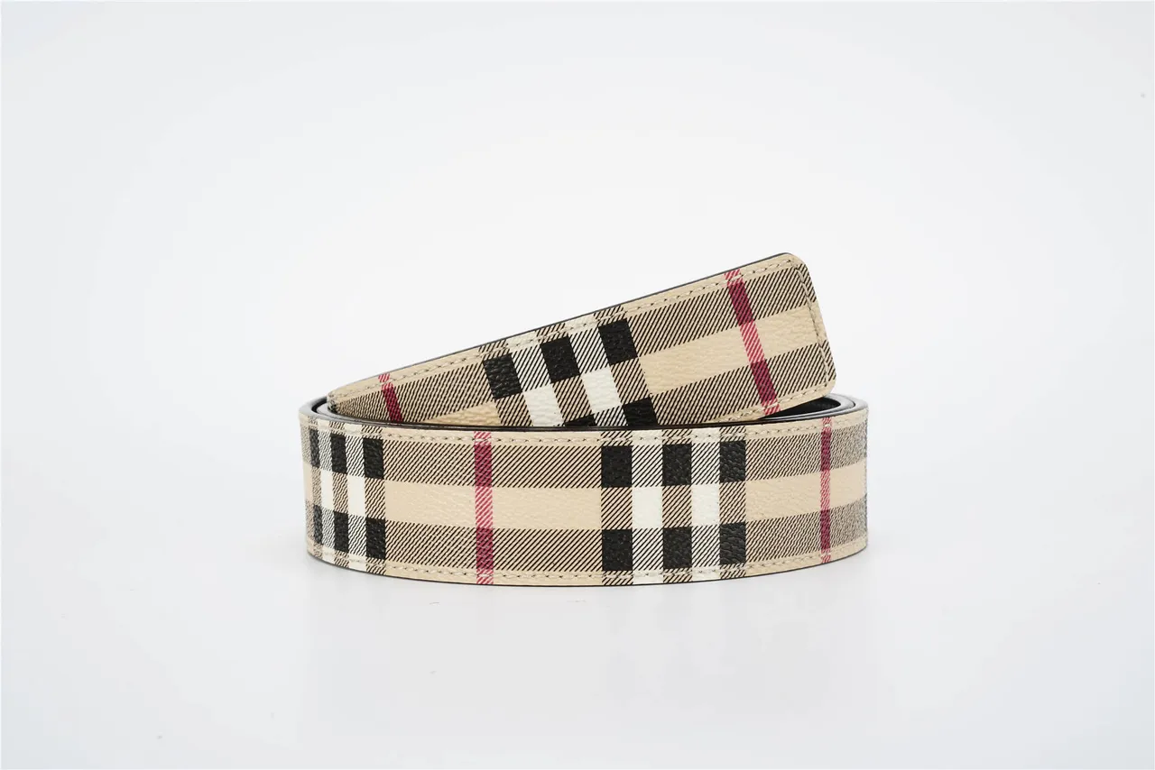 Burberry Knight Check Canvas and Leather Belt 3
