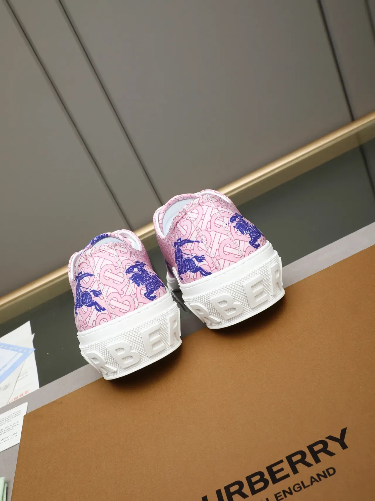 Burberry Knight Pink Monogram Platform Lifestyle Sneakers 3