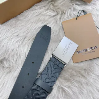 Burberry Monogram Embossed Leather Belt