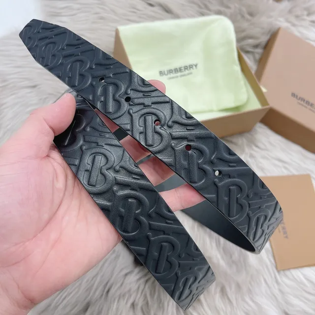 Burberry Monogram Embossed Leather Belt 5