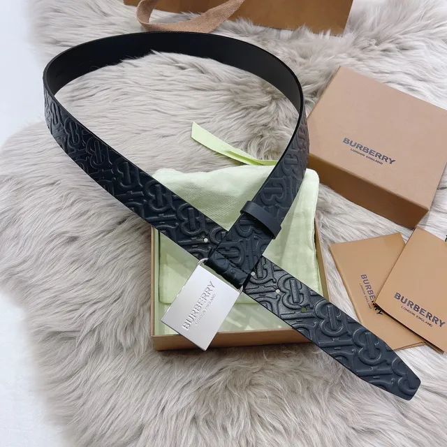 Burberry Monogram Embossed Leather Belt 6