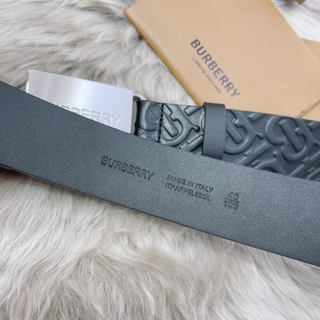 Burberry Monogram Embossed Leather Belt 7