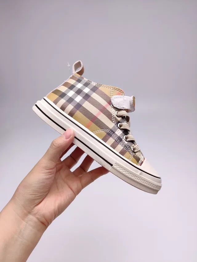 Burberry Plaid High-Top Canvas Sneaker 5