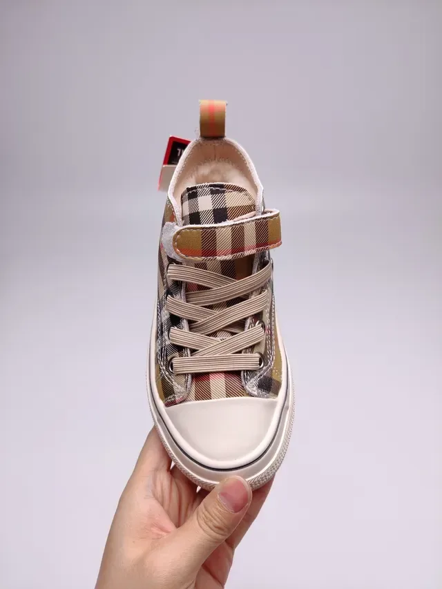 Burberry Plaid High-Top Canvas Sneaker 6