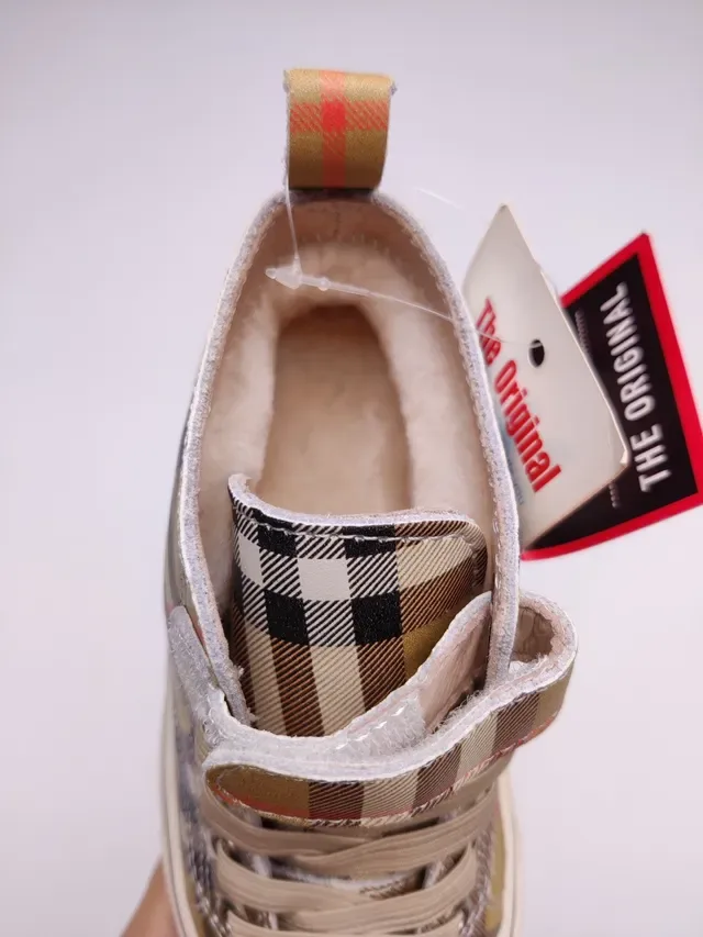 Burberry Plaid High-Top Canvas Sneaker 7
