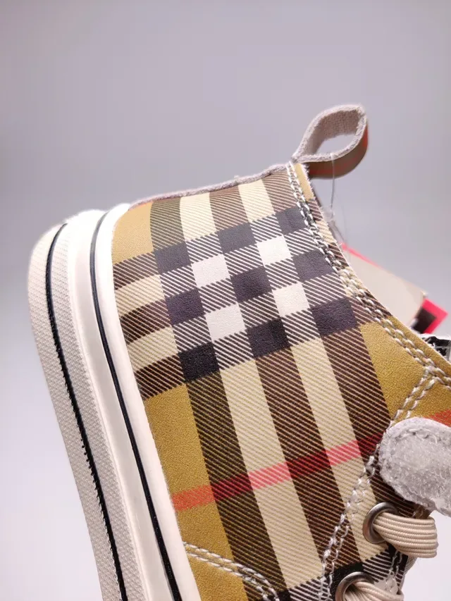 Burberry Plaid High-Top Canvas Sneaker 11