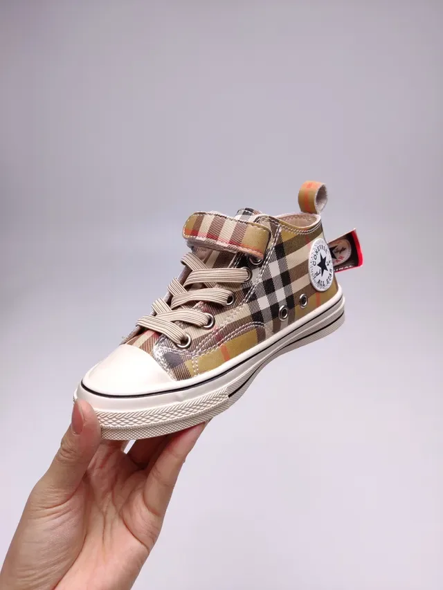 Burberry Plaid High-Top Canvas Sneaker 12