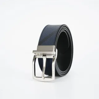 Burberry Reversible Woven Navy and Black Canvas Belt