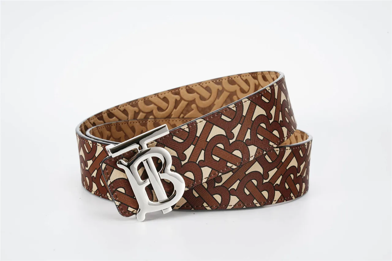 Burberry TB Ceinture Marron Beige Monogramme Cuir 2