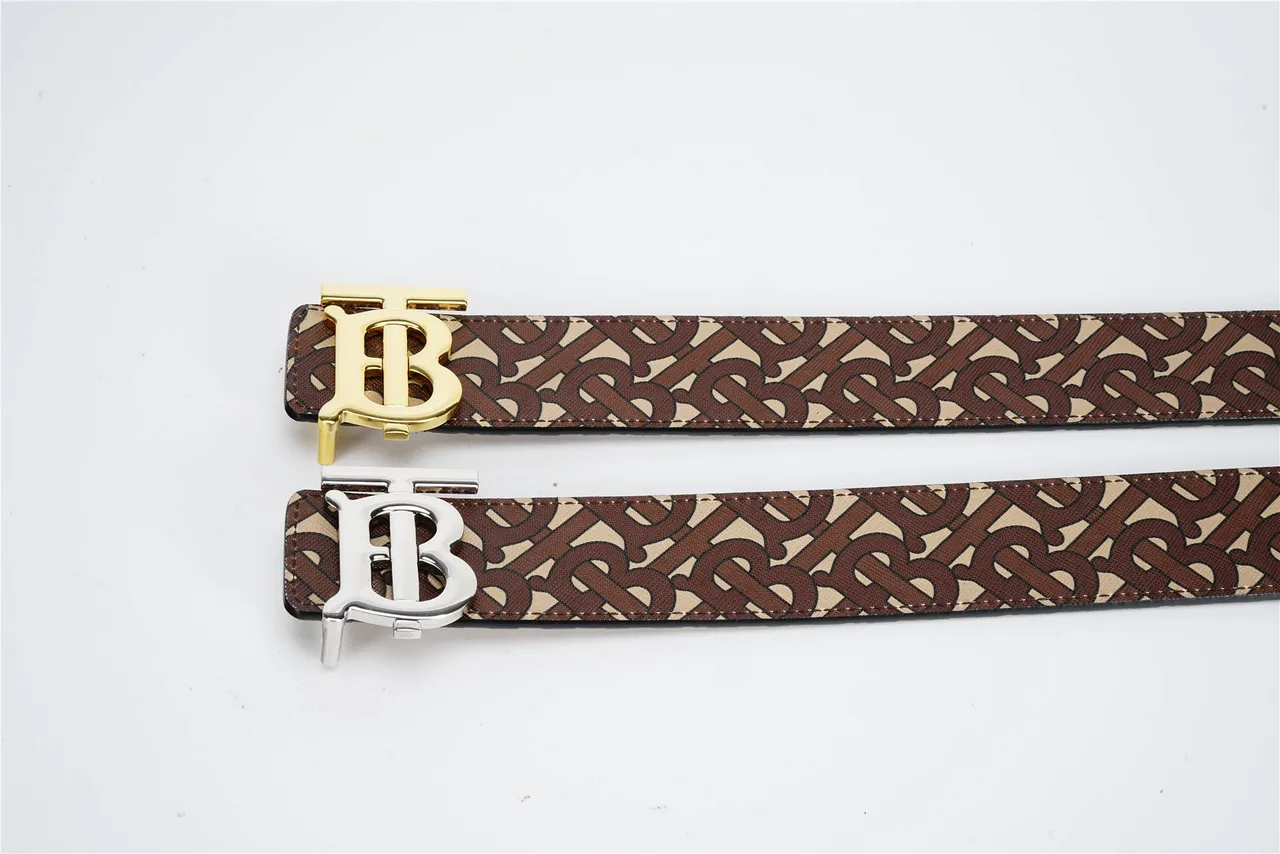 Burberry TB Ceinture Marron Beige Monogramme Cuir 4