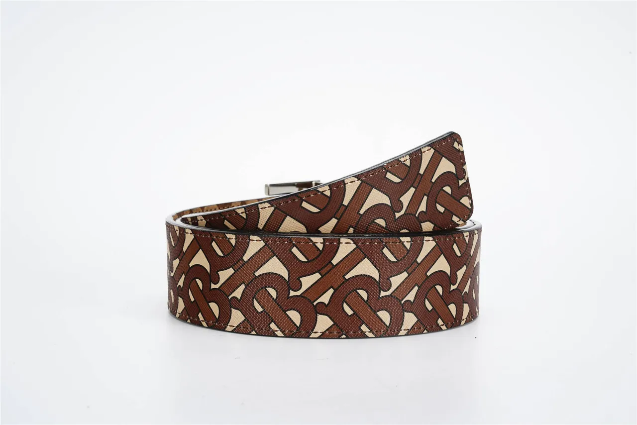 Burberry TB Ceinture Marron Beige Monogramme Cuir 5