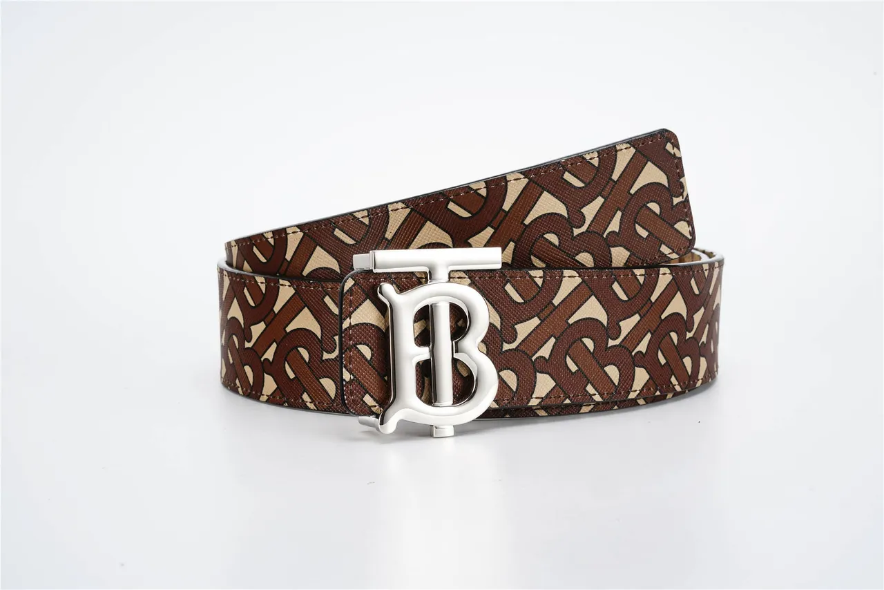 Burberry TB Ceinture Marron Beige Monogramme Cuir 6