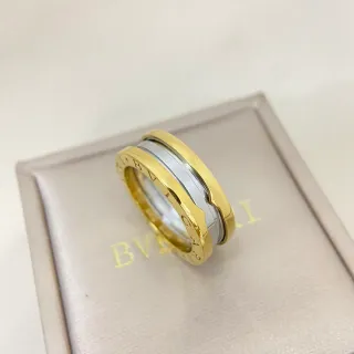Bvlgari B.zero1 दोहरे टोन उकेरा घूमने वाला रिंग