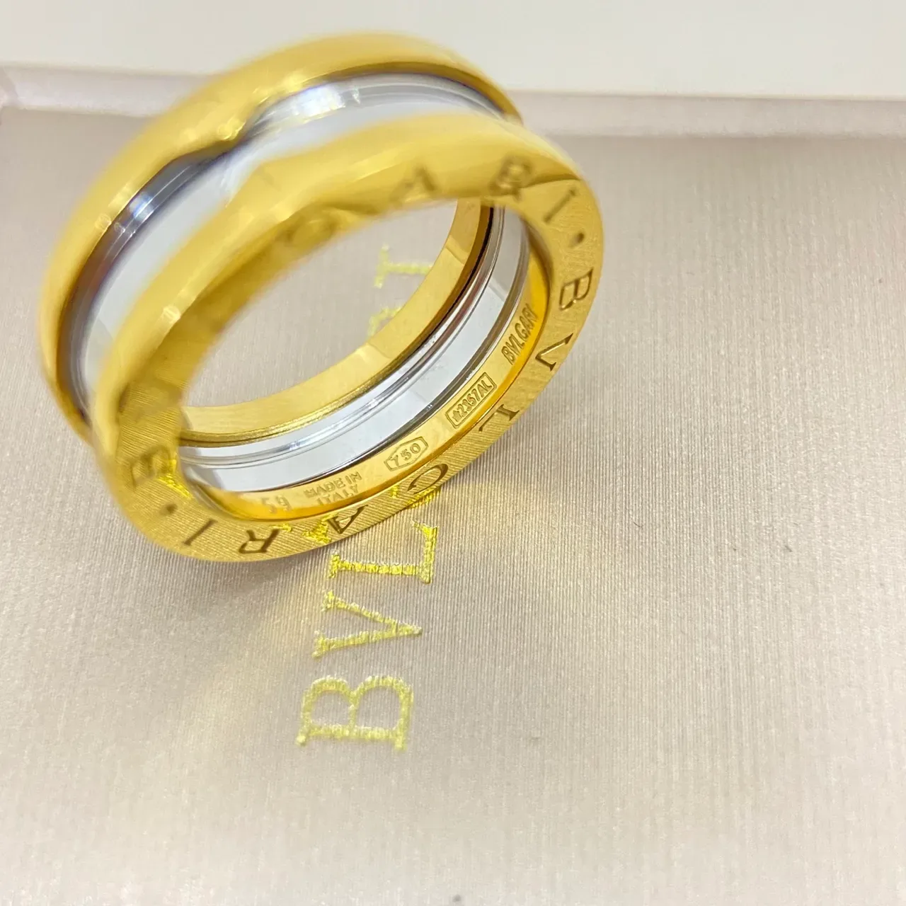 Bvlgari B.zero1 Dual-Tone Engraved Rotating Ring 4