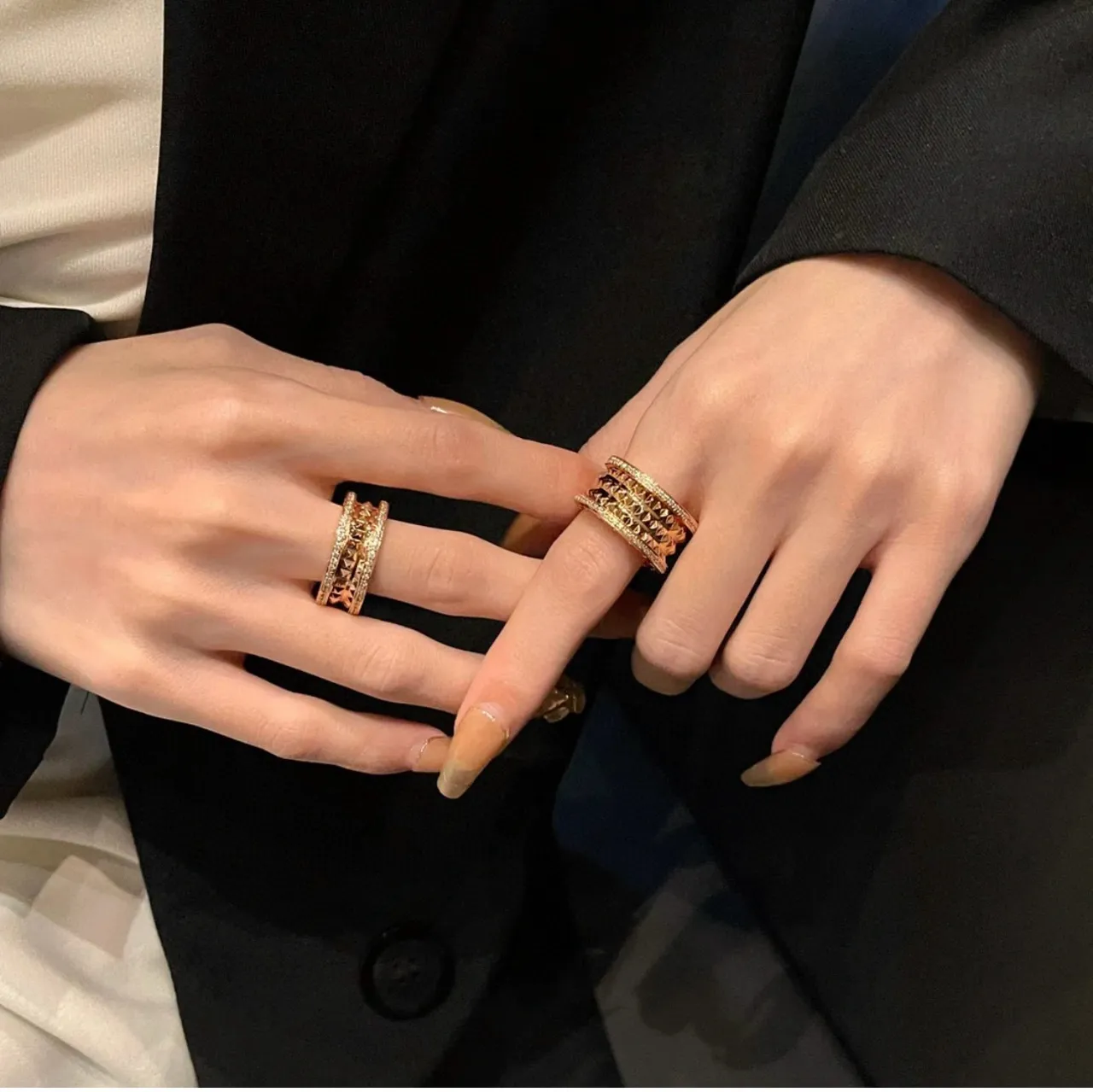 Bvlgari B.zero1 Multi-Band Pavé and Pyramid Ring 2
