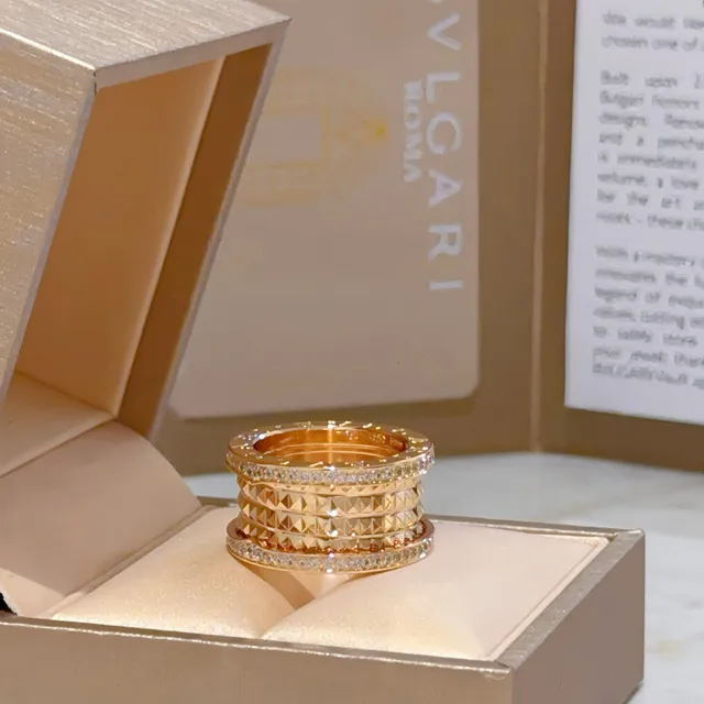Bvlgari B.zero1 Multi-Band Pavé and Pyramid Ring 7