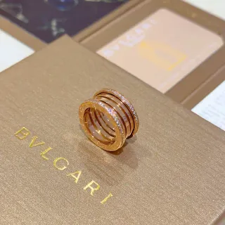Bvlgari B.zero1 Multi-Band Pavé-Set Rose Gold Ring