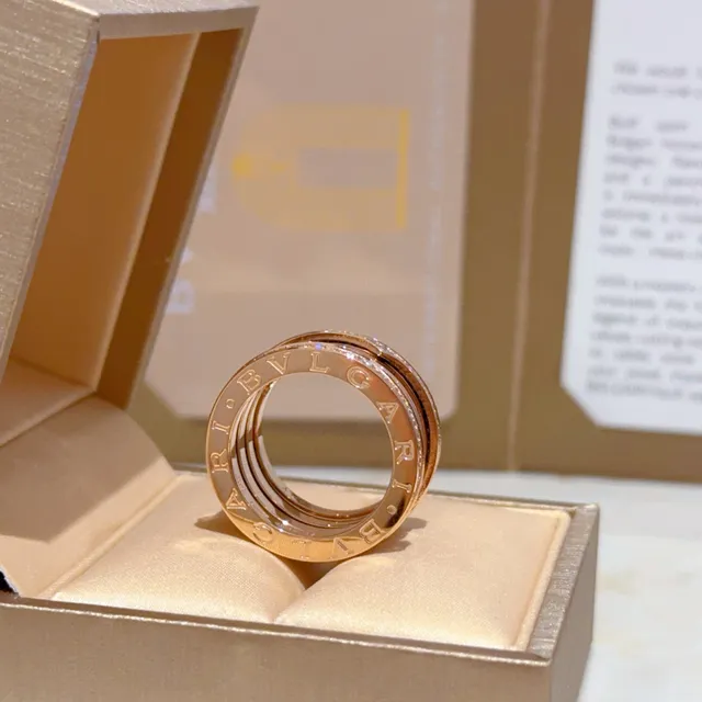 Bvlgari B.zero1 Multi-Band Pavé-Set Rose Gold Ring 3