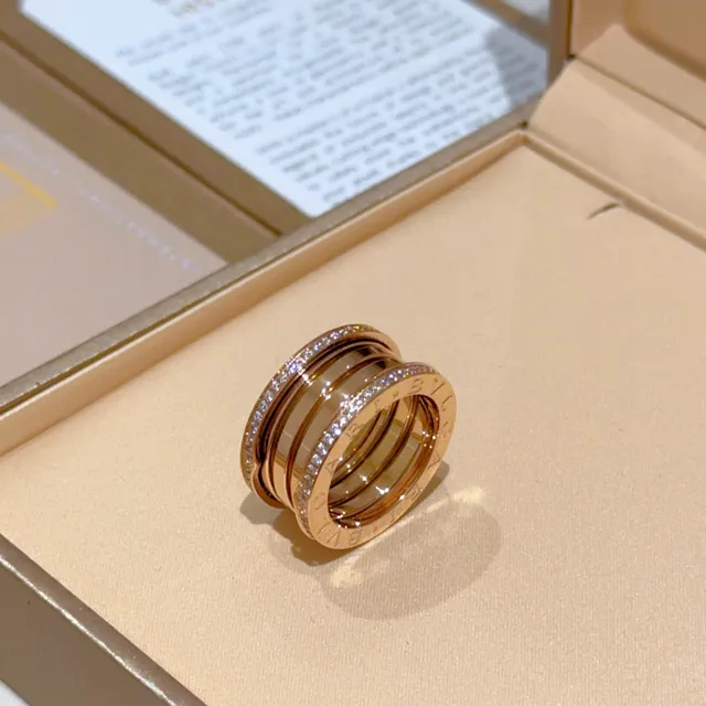 Bvlgari B.zero1 Multi-Band Pavé-Set Rose Gold Ring 7
