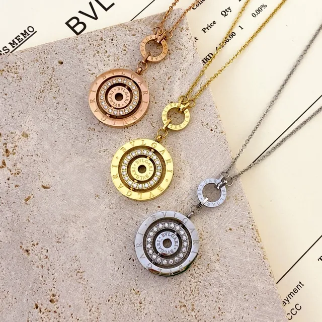 Bvlgari B.zero1 Multi-Ring Pavé Pendant Necklace 2
