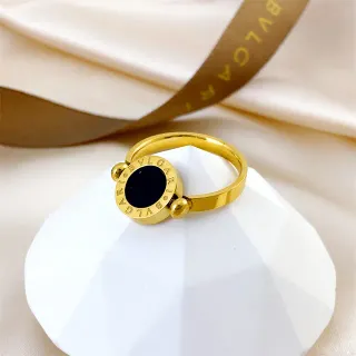 Bvlgari B.zero1 ঘূর্ণনীয় বেজেল সোনা এবং কালো রিং