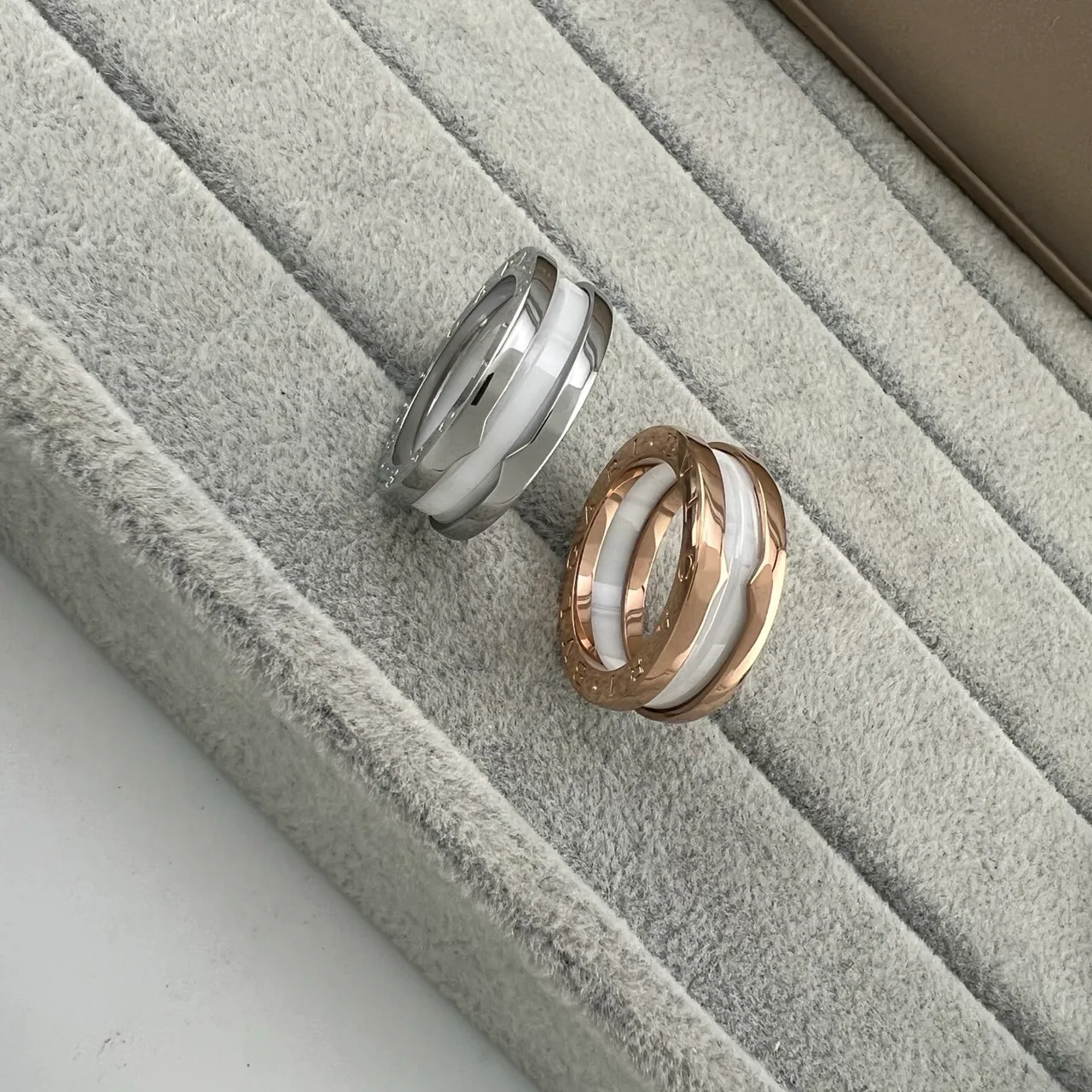 Bvlgari B.zero1 Triple-Band Ceramic Inlay Ring 4