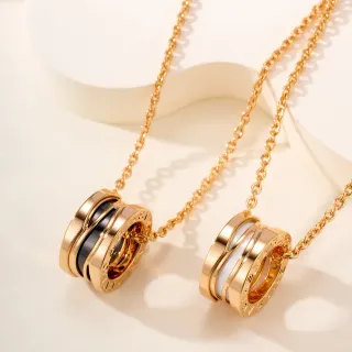 Bvlgari B.zero1 Triple Ring Ceramic Inlay Necklace