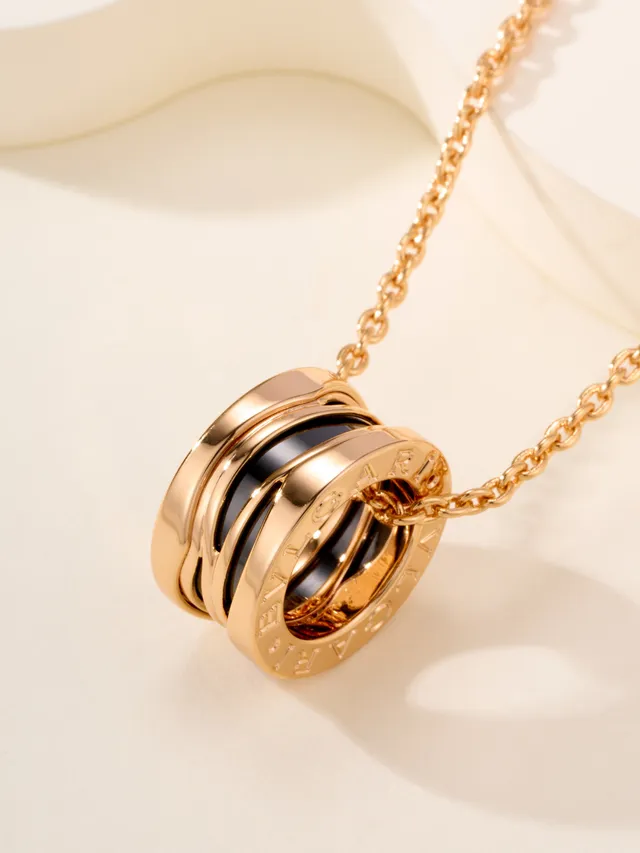 Bvlgari B.zero1 Triple Ring Ceramic Inlay Necklace 12