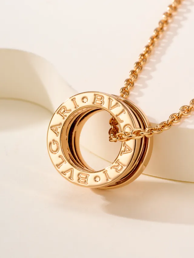 Bvlgari B.zero1 Triple Ring Ceramic Inlay Necklace 13