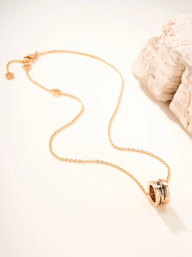 Bvlgari B.zero1 Triple Ring Ceramic Inlay Necklace 15