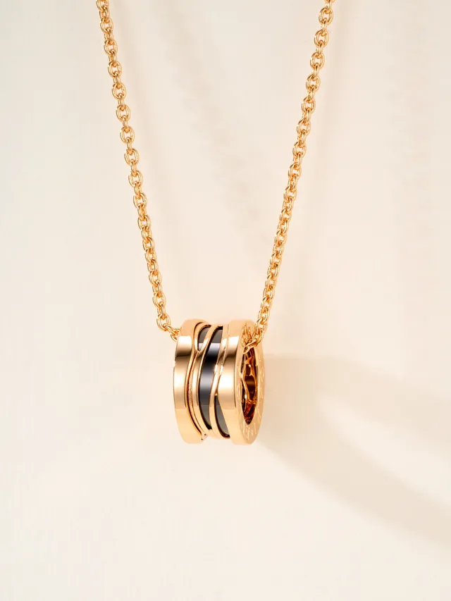 Bvlgari B.zero1 Triple Ring Ceramic Inlay Necklace 16