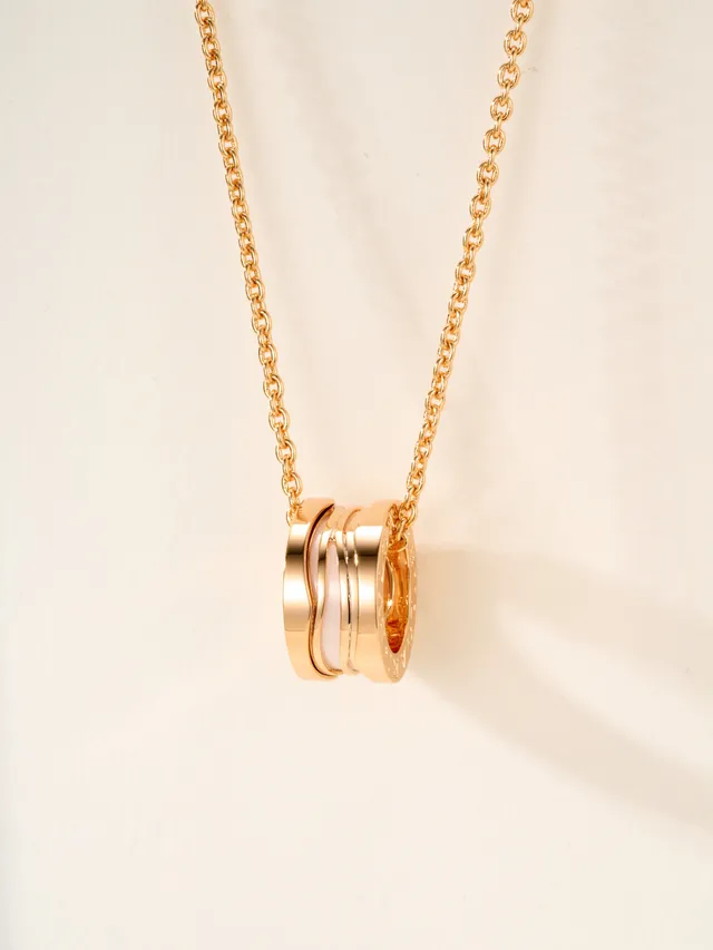 Bvlgari B.zero1 Triple Ring Ceramic Inlay Necklace 17