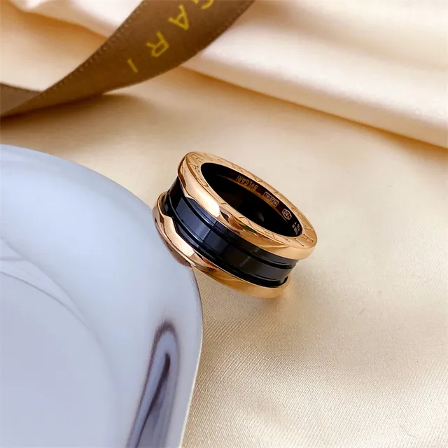 Bvlgari B.zero1 Tubular Multi-Band Engraved Ceramic Ring 3