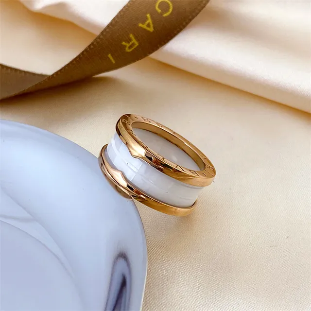 Bvlgari B.zero1 Tubular Multi-Band Engraved Ceramic Ring 5