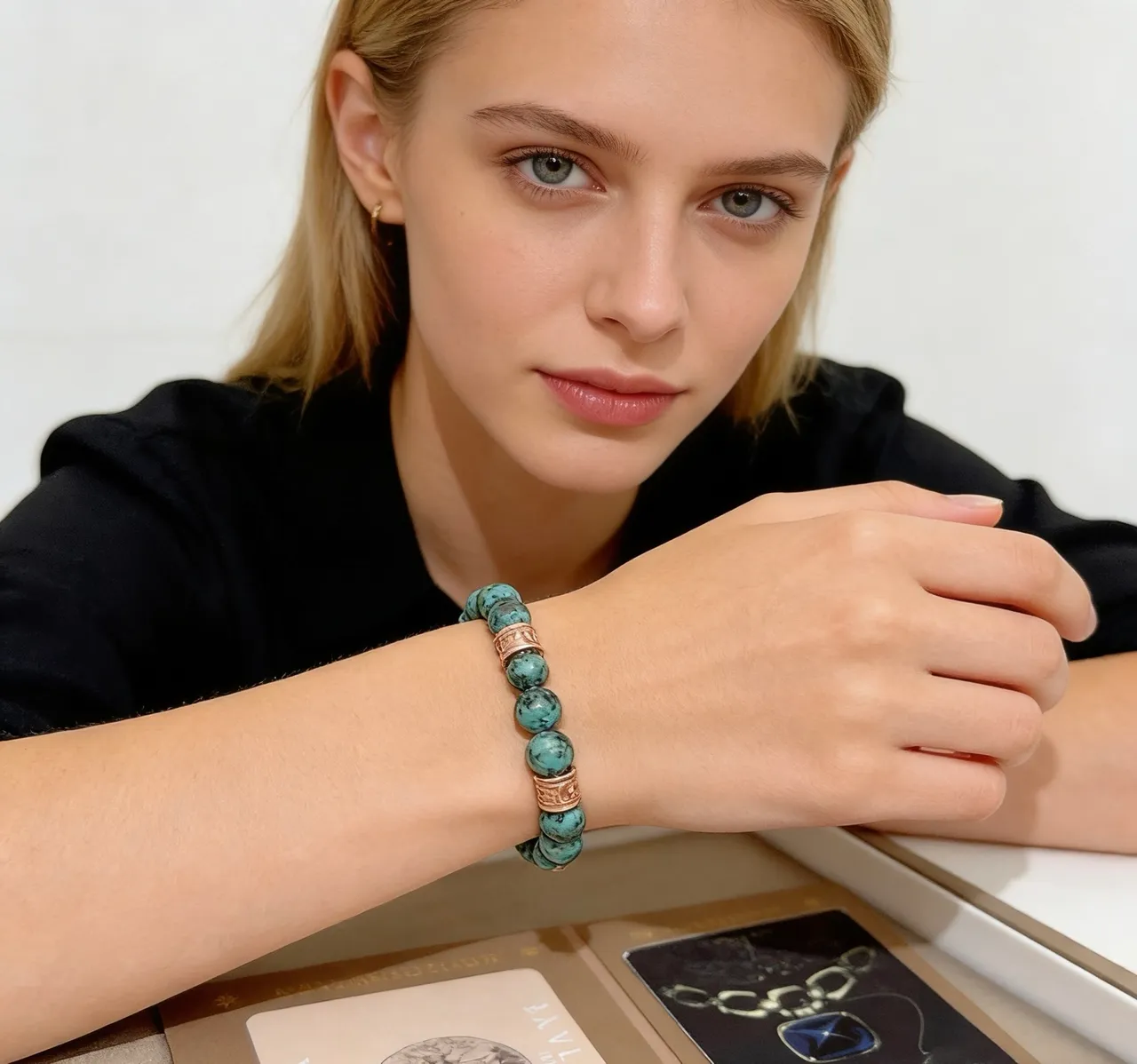 Bvlgari Bracelet Turquoise et Or Rose Perlé 5