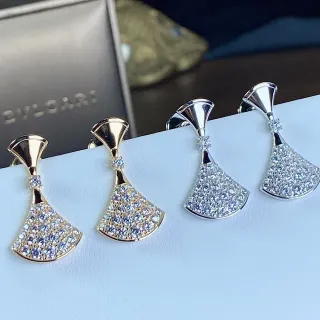 Bvlgari Divas’ Dream Fan-Shaped Pavé Earrings