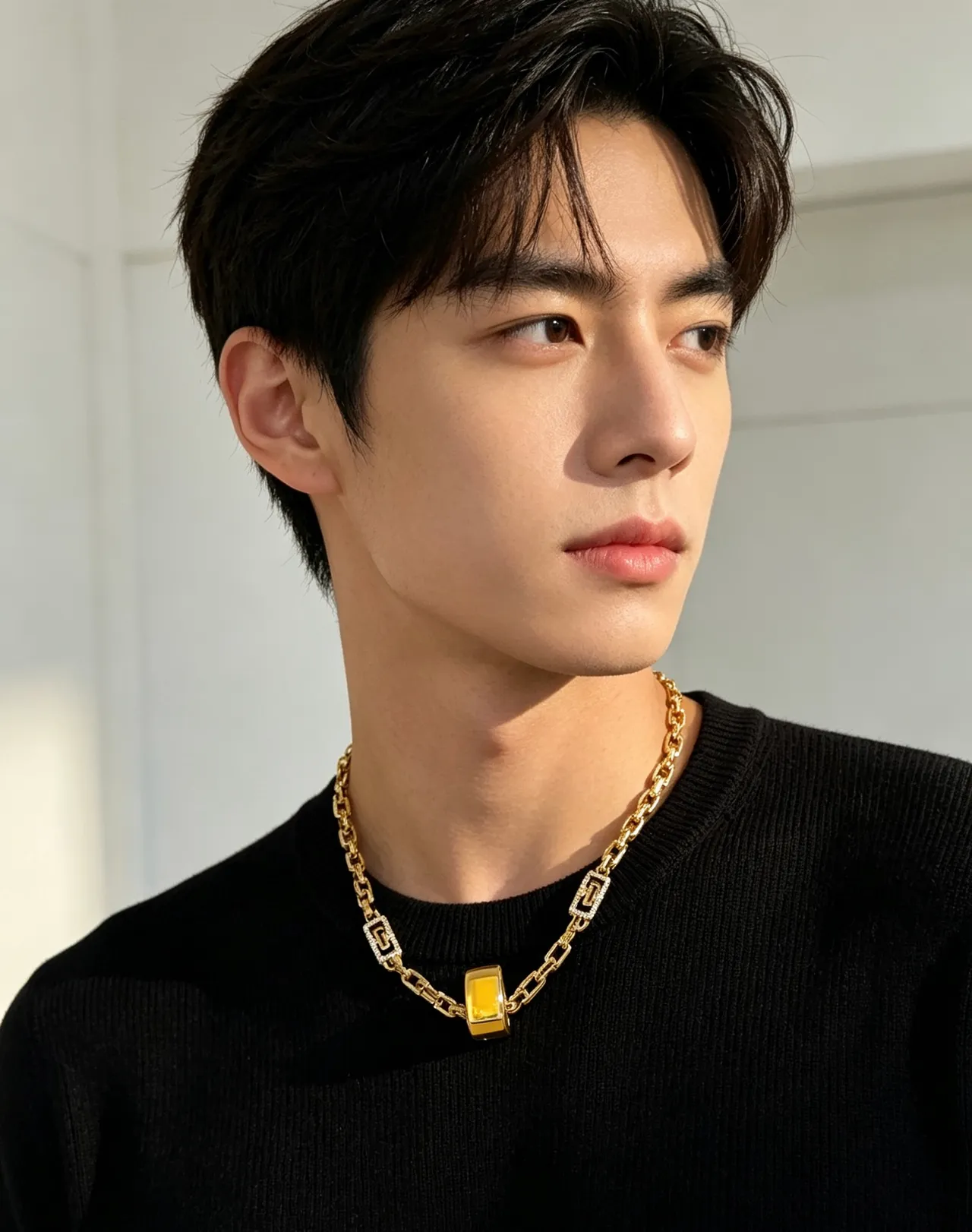 Bvlgari Gold Silver Chain Rectangular Link Necklace 5